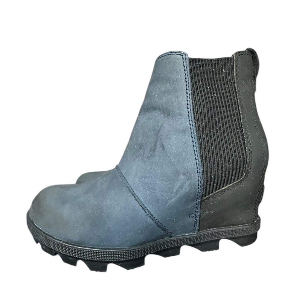 Sorel Joan of Arctic Wedge Chelsea Booties Sz 6.5 Blue Black Women's Outdoor Y2K